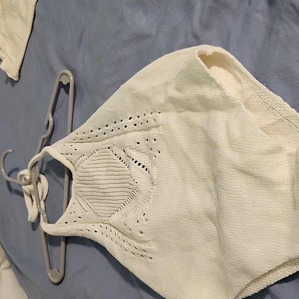 Bailey's blossoms crochet romper 2T (#4495)